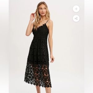 Bluivy black crocheted midi dress